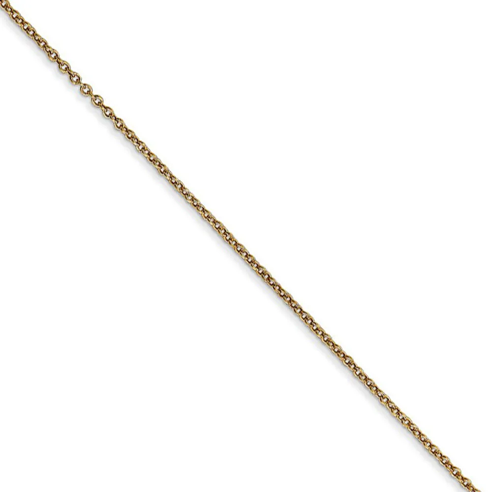 14k Yellow Gold 10mm Moon and Stars Necklace