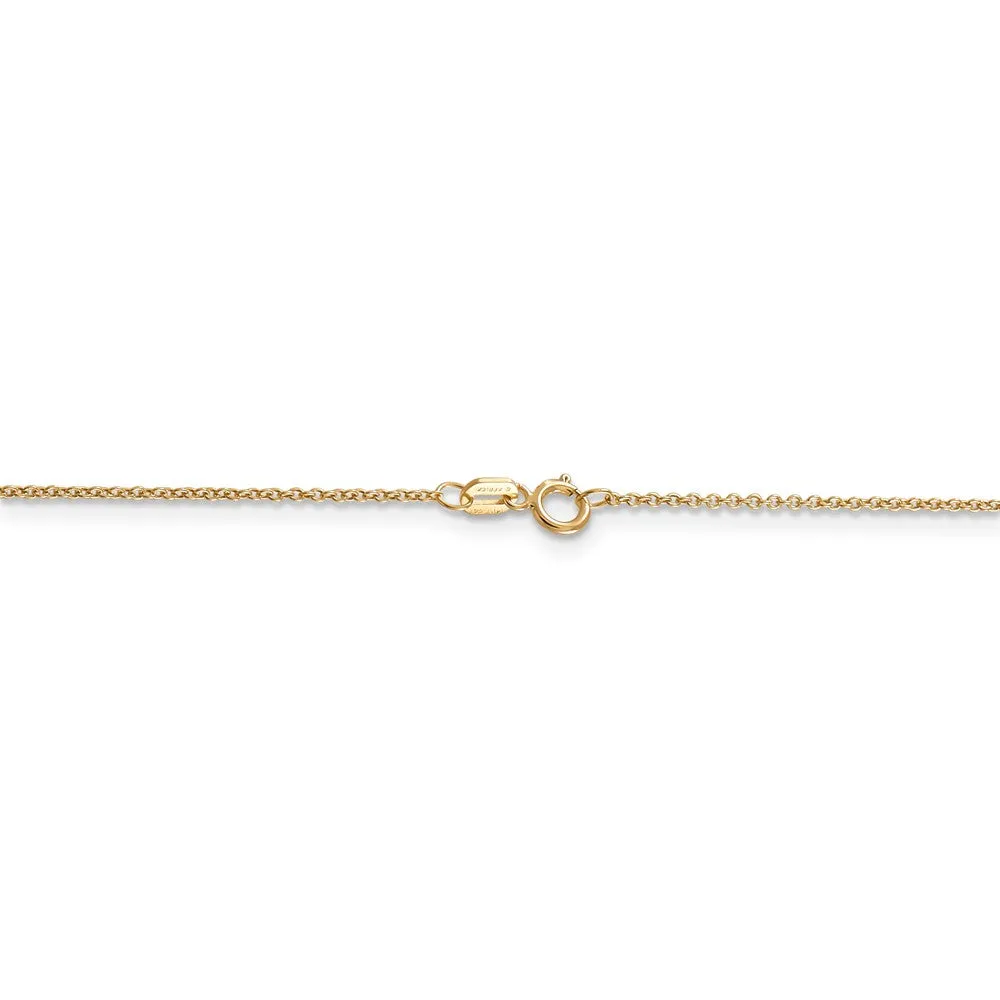 14k Yellow Gold 10mm Moon and Stars Necklace