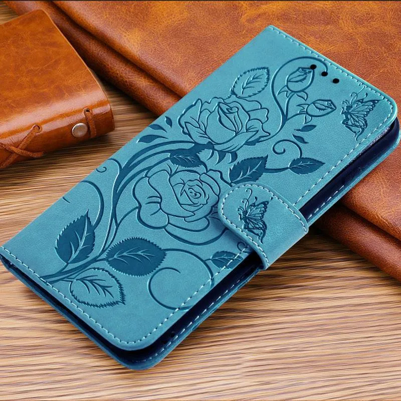 3D Embossed Rose Wallet Case For Samsung A02S