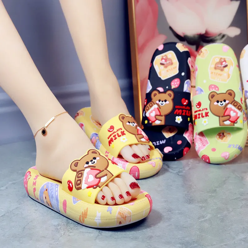 6 Colors Sweet Bear Sandals Home Wear Slippers ON876