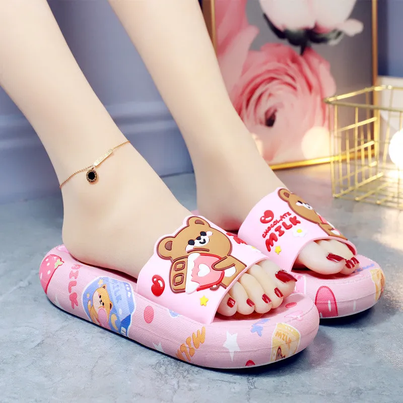 6 Colors Sweet Bear Sandals Home Wear Slippers ON876