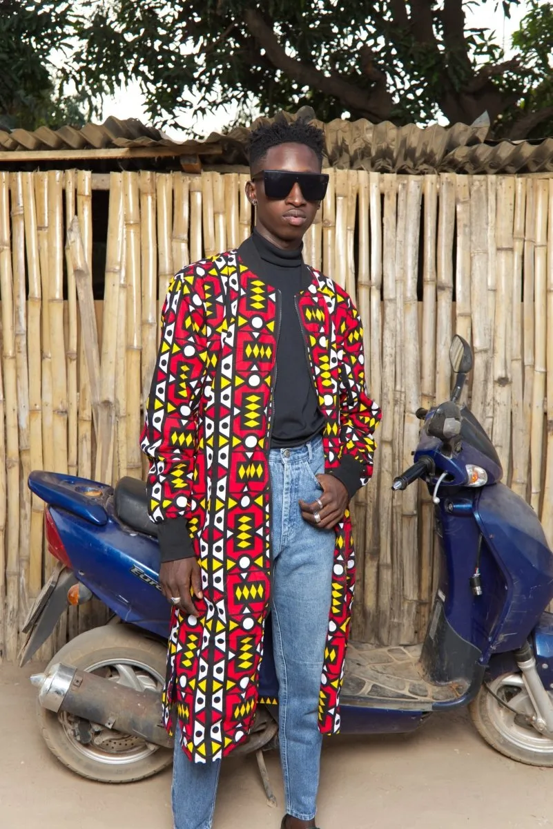 African Summer Coat in Electric Red