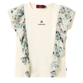 Aigner Ruffled Logo T-Shirt Savannah