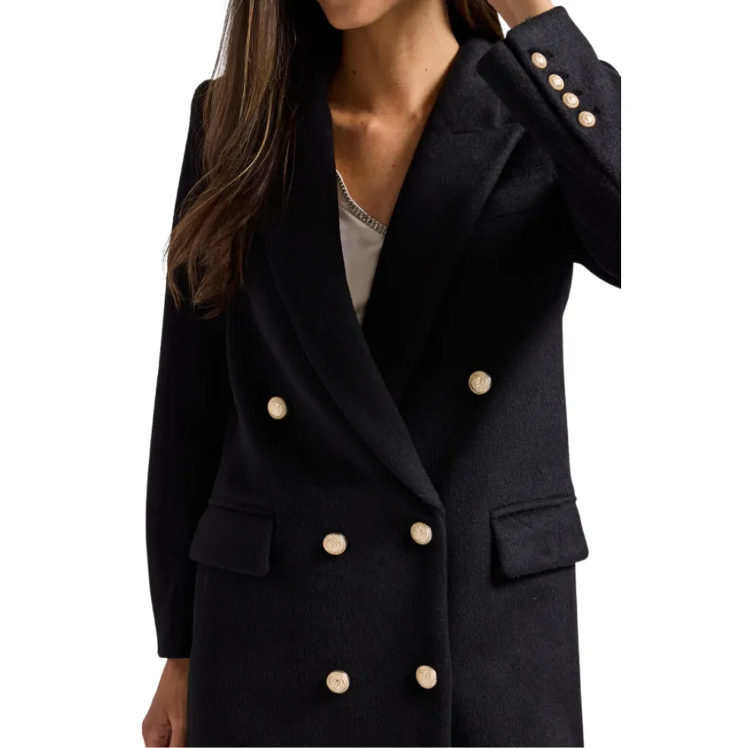 ANDIE WOOL COAT BLACK & GOLD