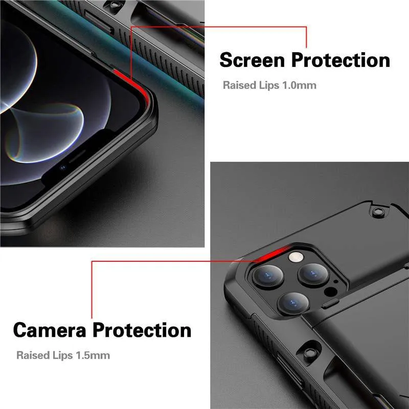 Armor Slide Military Grade Wallet Shockproof Case for iPhone 12 Series