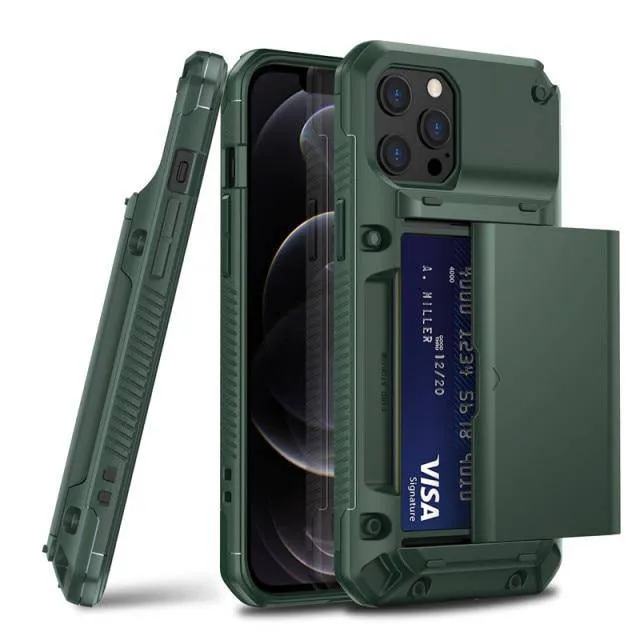 Armor Slide Military Grade Wallet Shockproof Case for iPhone 12 Series