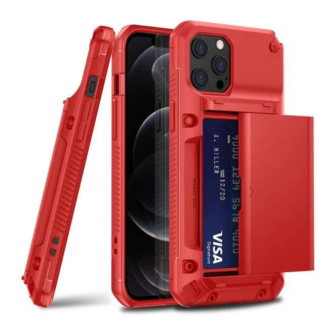 Armor Slide Military Grade Wallet Shockproof Case for iPhone 12 Series