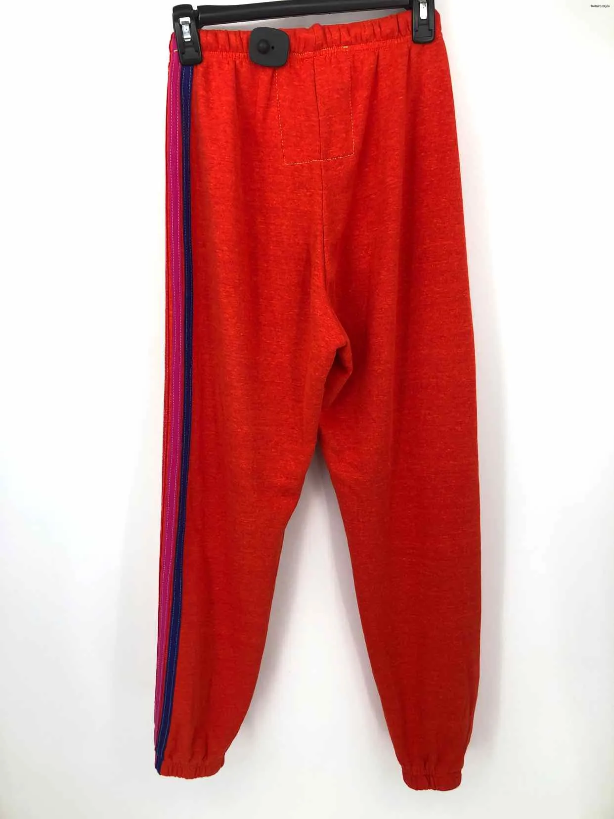 AVIATOR NATION Orange-Red Yellow Multi Side Stripe Jogger Size SMALL (S) Pants