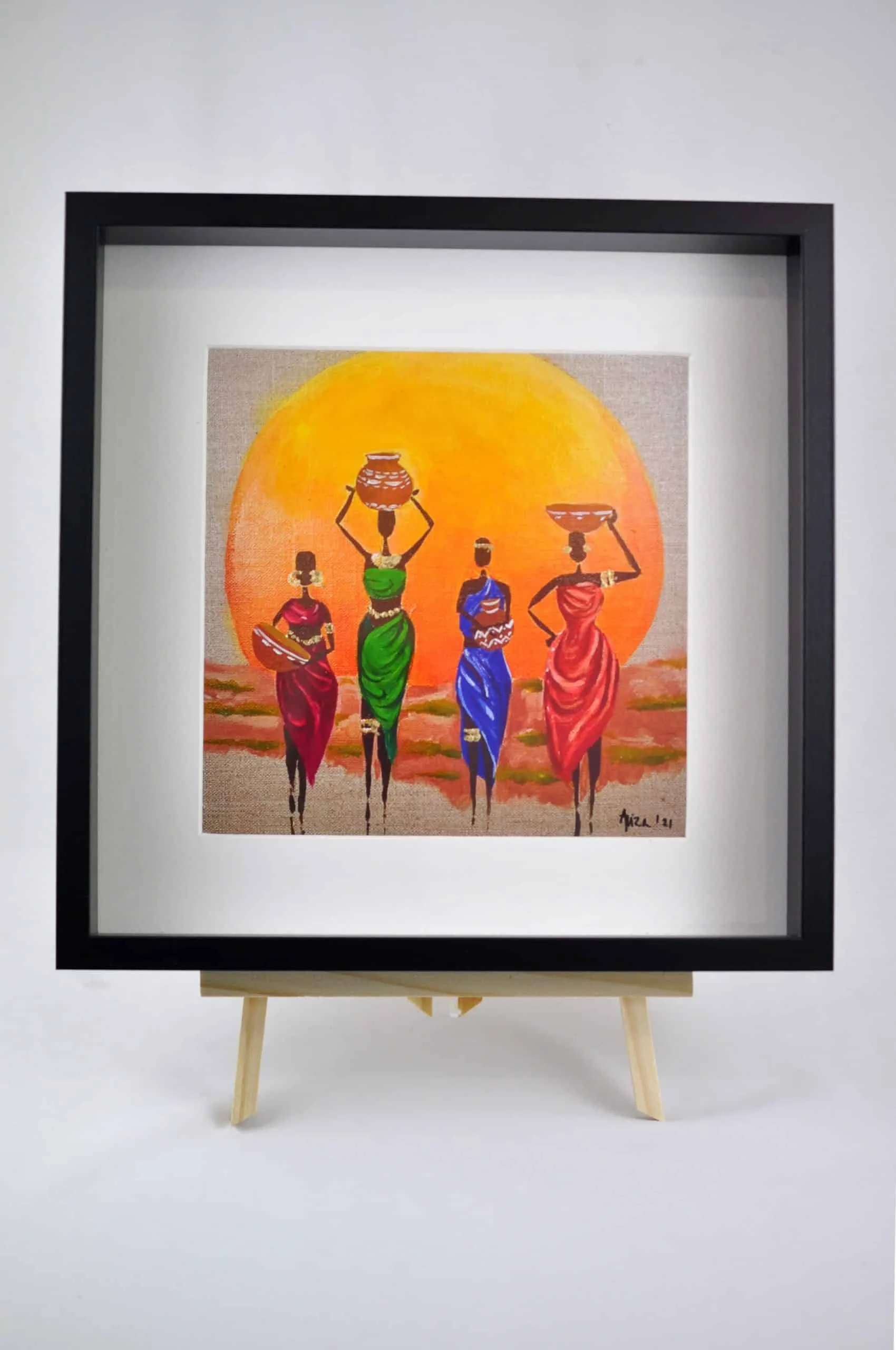 Aziza Four Ladies Art Print - African Clothing Store | JT Aphrique