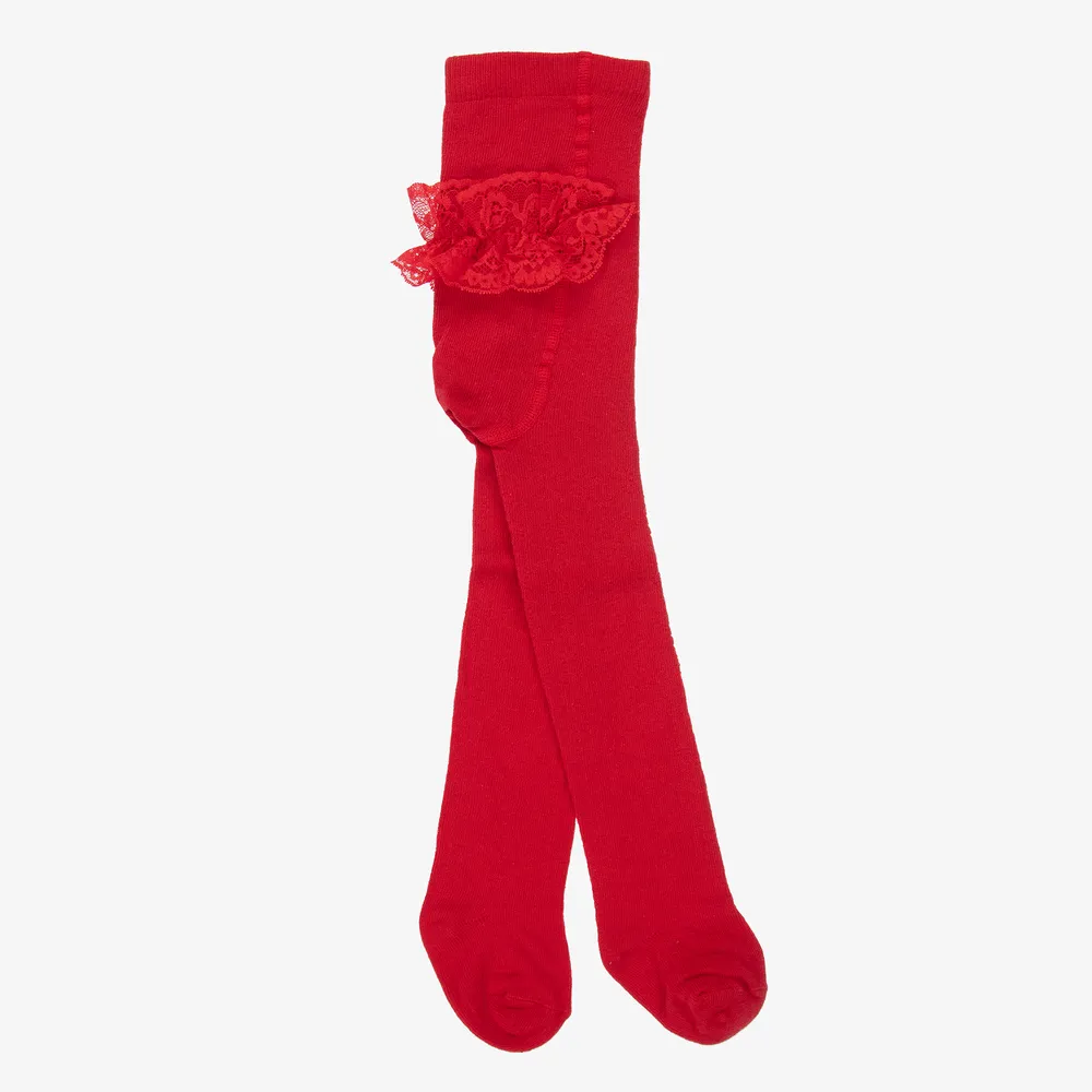 Baby Girls Red Cotton Tights