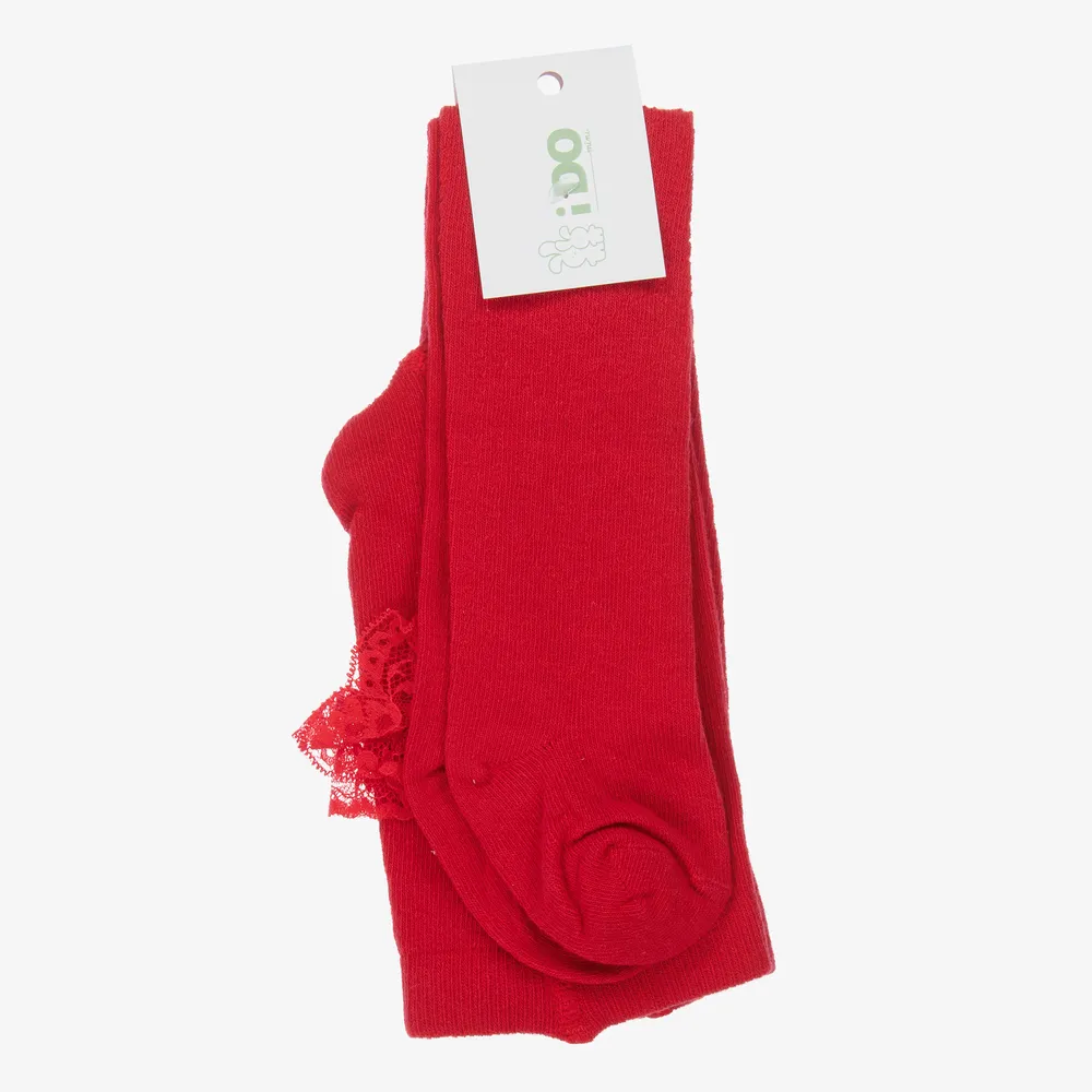 Baby Girls Red Cotton Tights