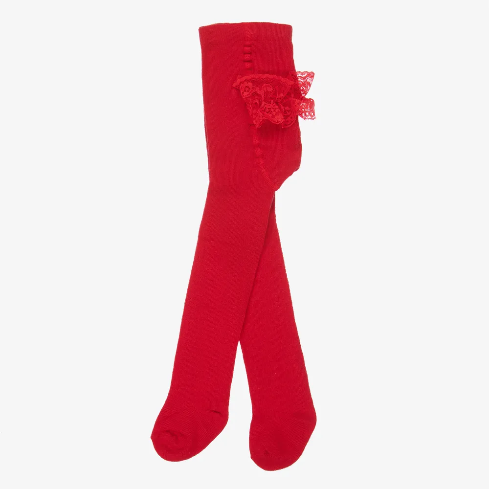 Baby Girls Red Cotton Tights