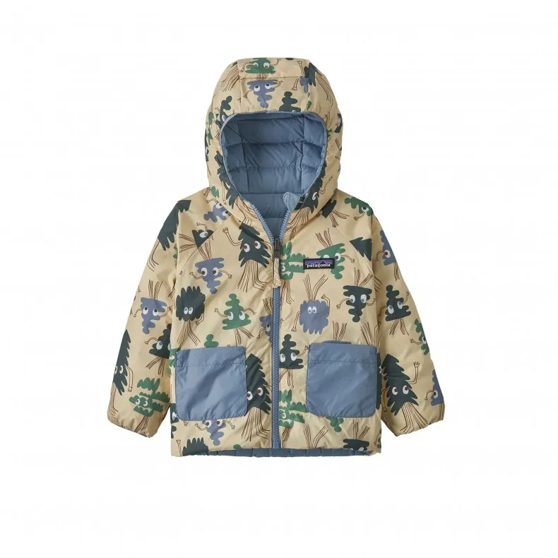 Baby Patagonia Reversible Down Sweater Hoody (Joshua and Friends: Oat White)