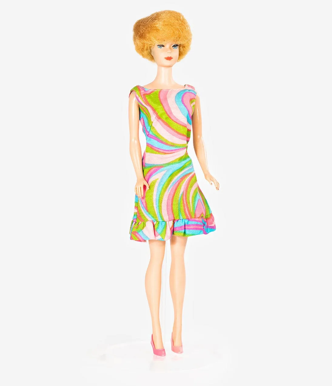 Barbie x Unique Vintage 1960s Style Swirly Cue Shift Dress