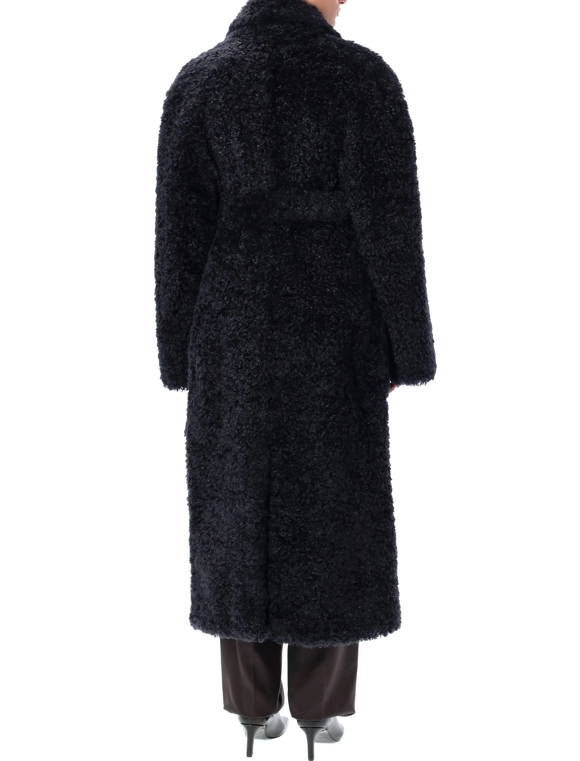 BELTED ECO FUR COAT