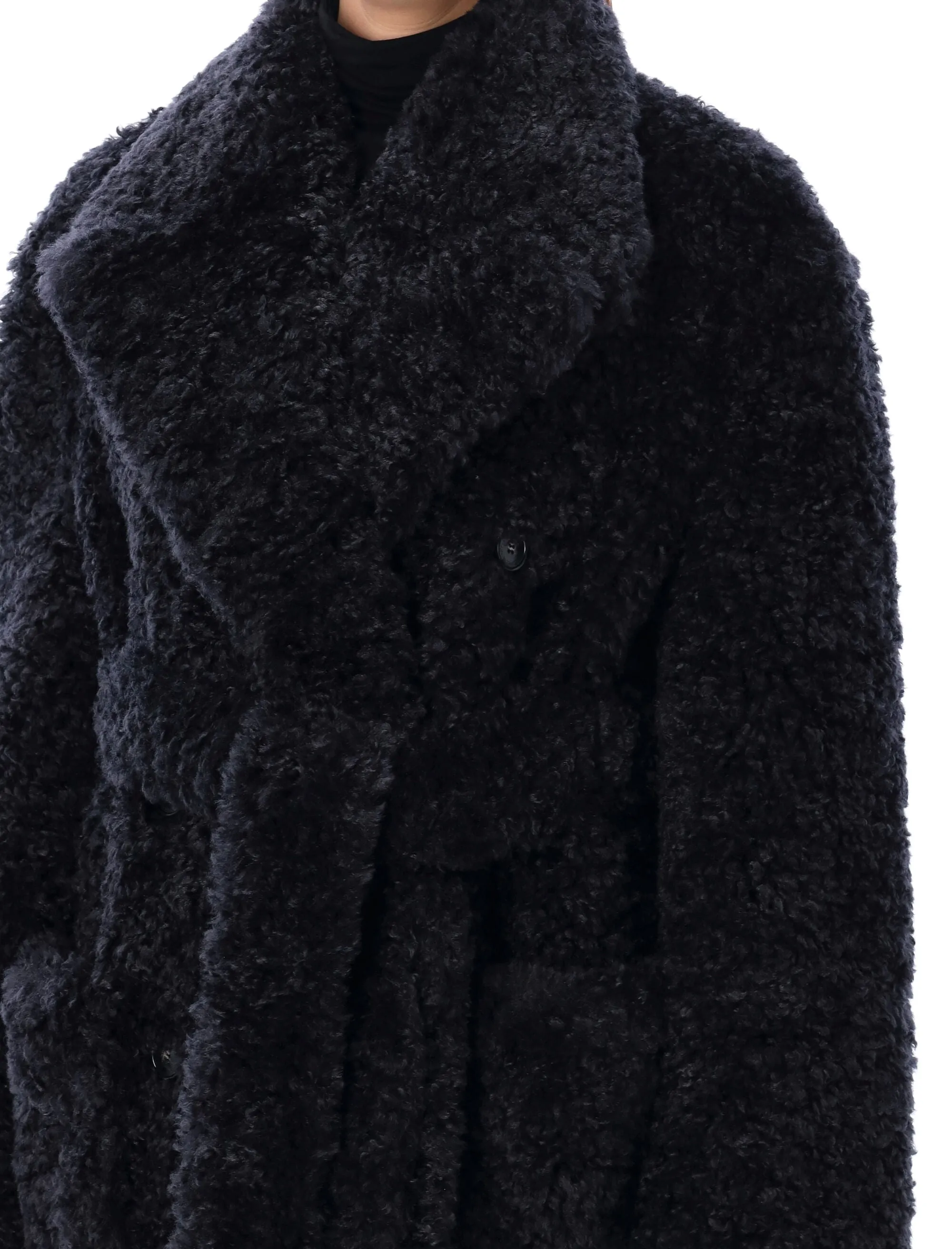 BELTED ECO FUR COAT