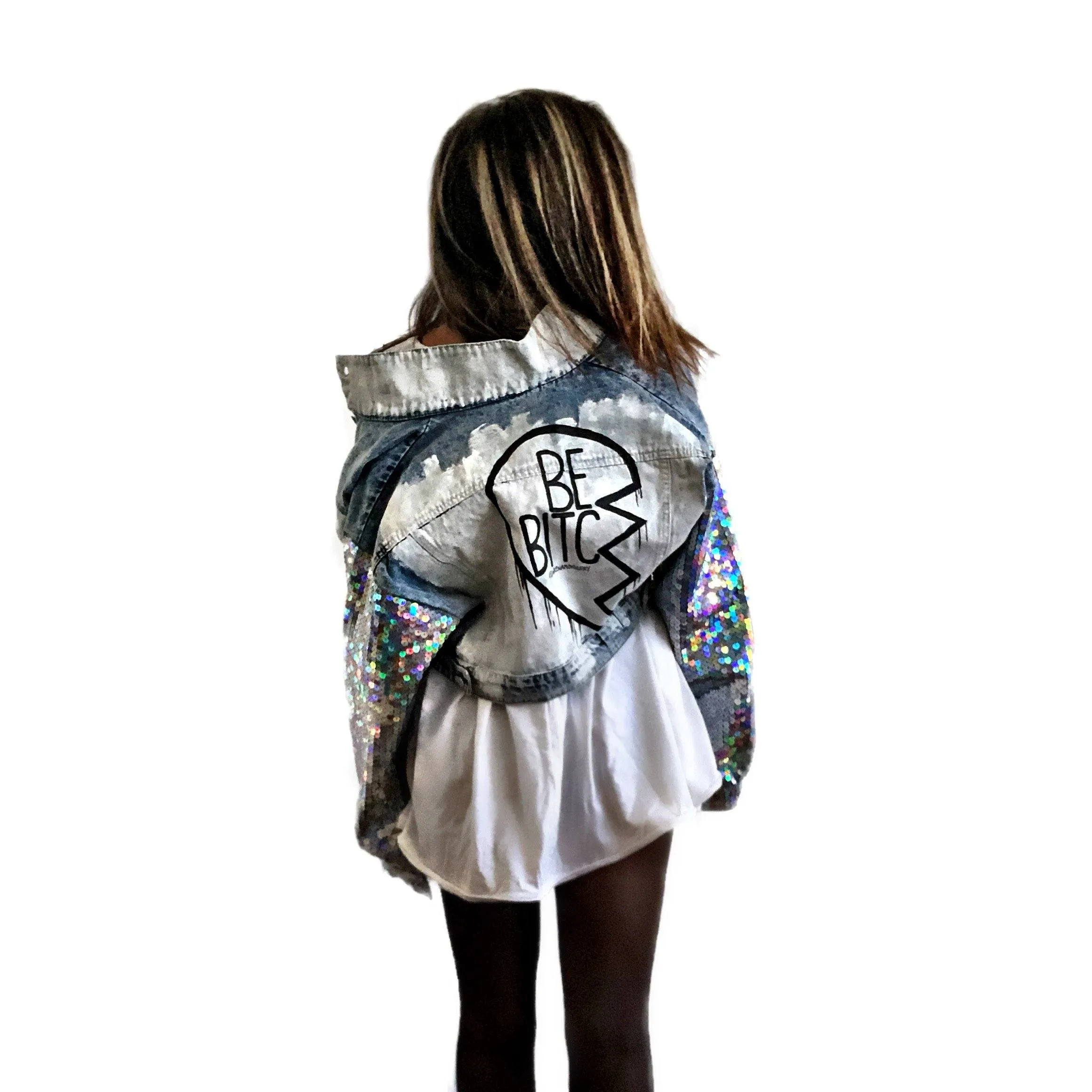 'BEST B*TCH' DENIM JACKET SET