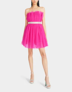 BETSEYS BLING TULLE DRESS HOT PINK