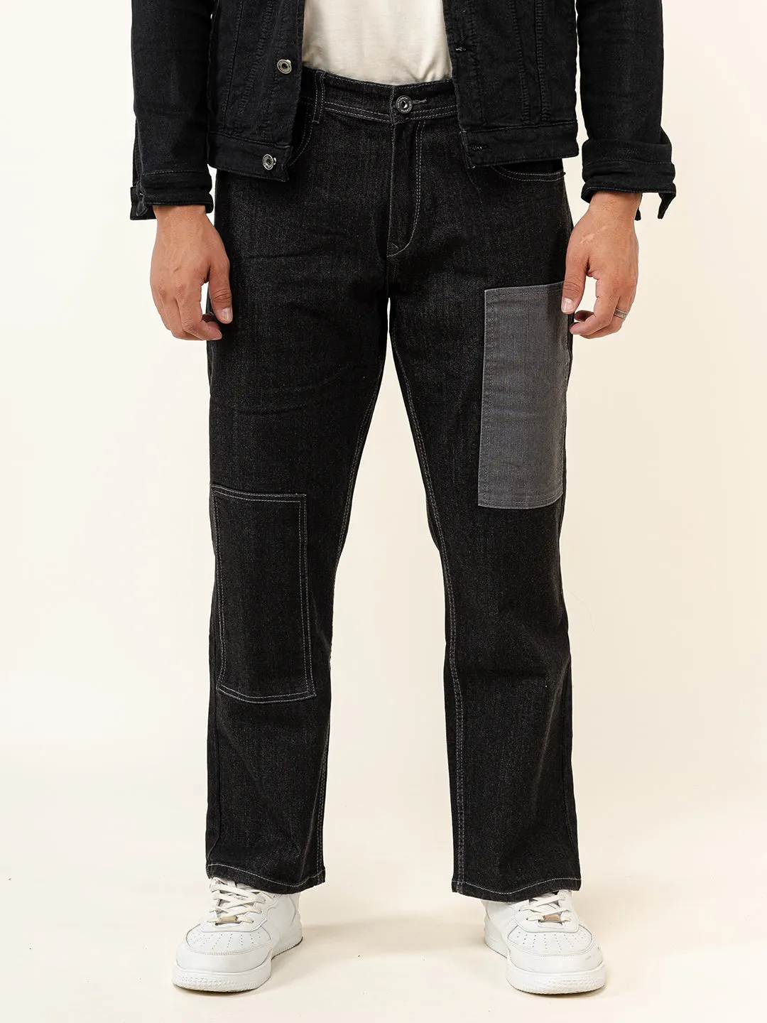 Black Straight Fit Denim Jeans