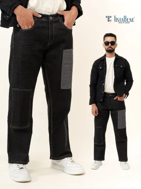 Black Straight Fit Denim Jeans