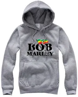 Bob Marley Hoody Sweatshirt with Red Gold Green Print across Front