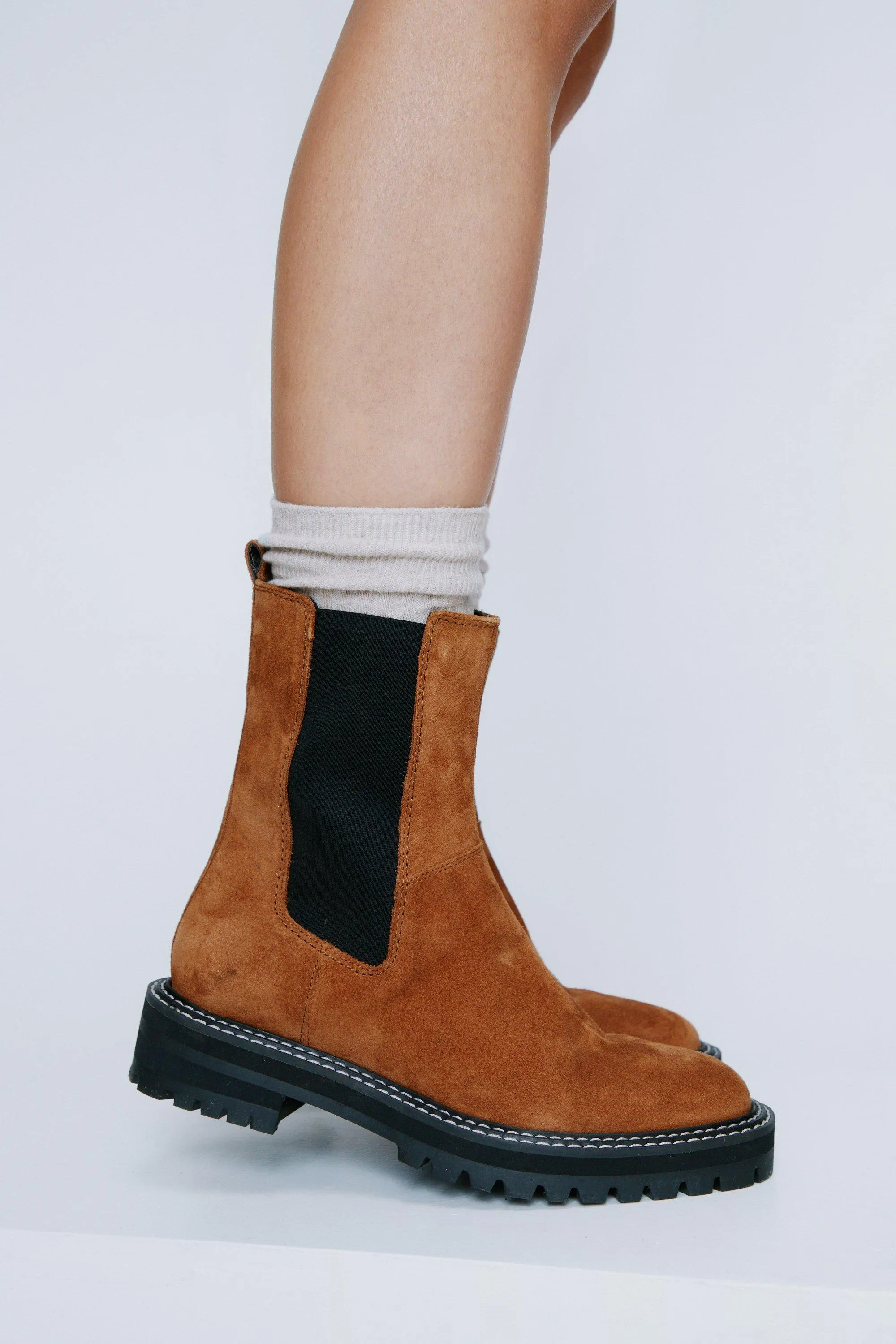 Boots | Real Suede Contrast Chelsea Boots | NastyGal