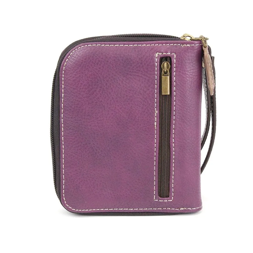 Boston Terrier Zip-Around Wallet in Purple