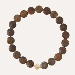 Bronzite Round Coin 18mm Necklace