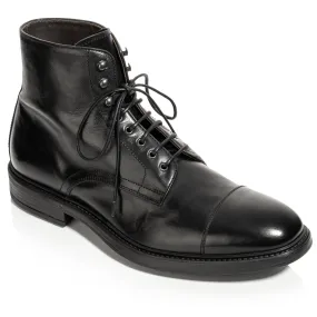 Burkett Black Cap Toe Lace Boot