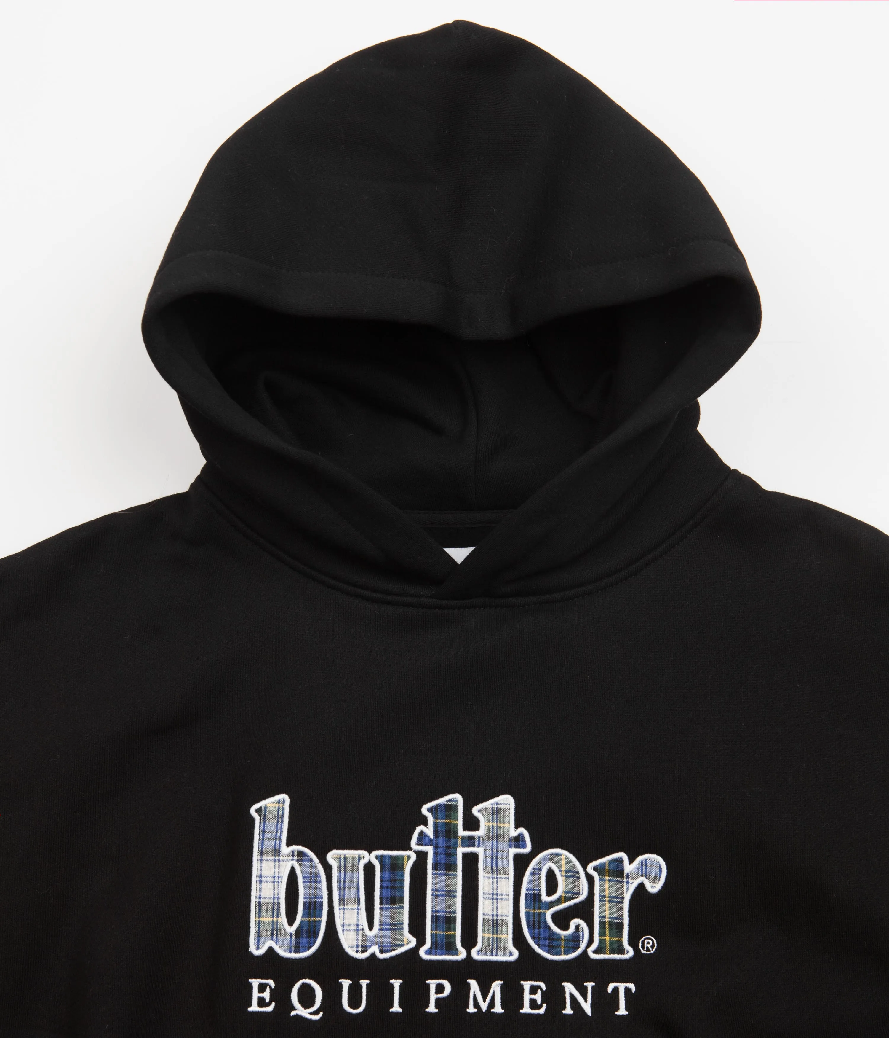 Butter Goods Plaid Applique Hoodie - Black