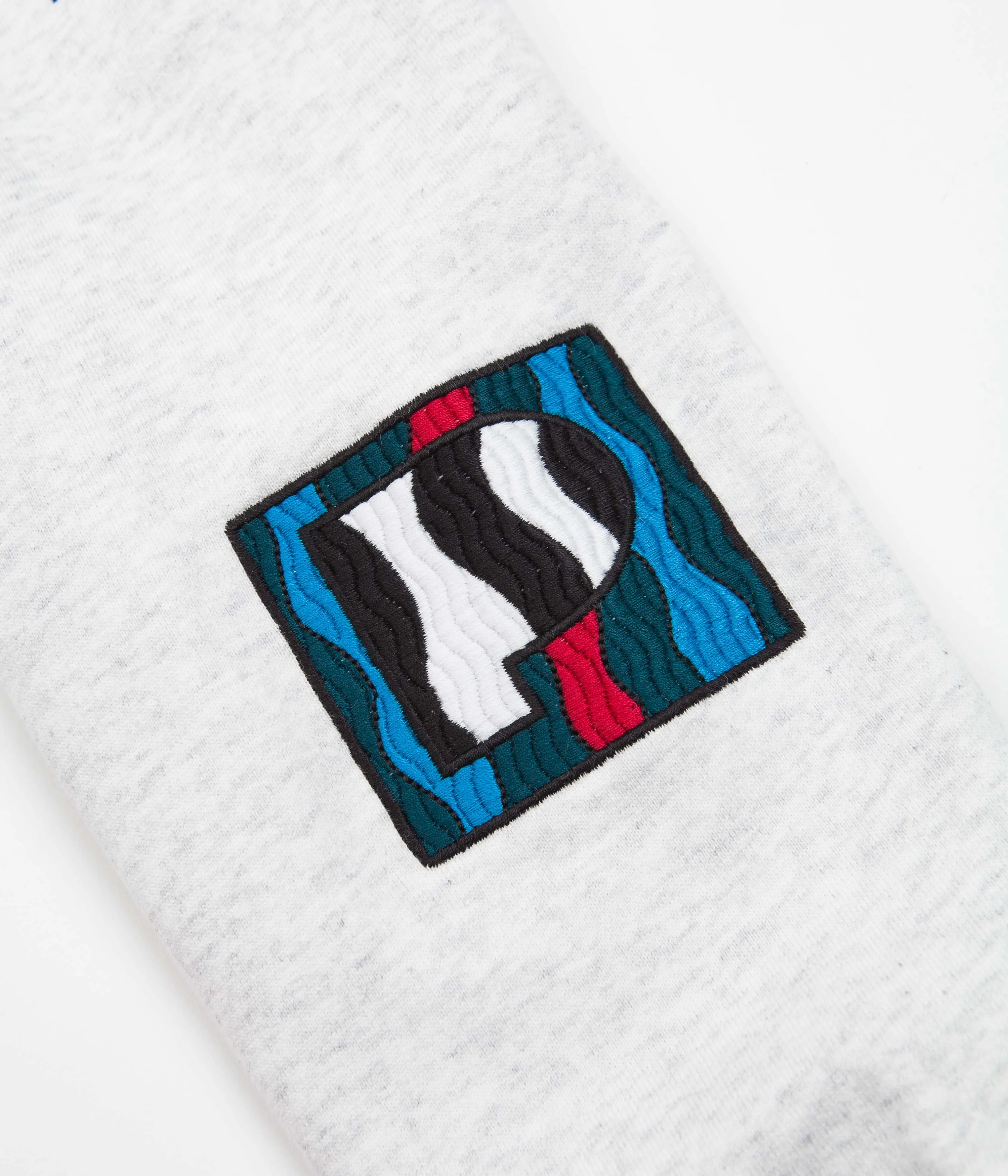 by Parra Zebra Striped P Hoodie - Ash Grey