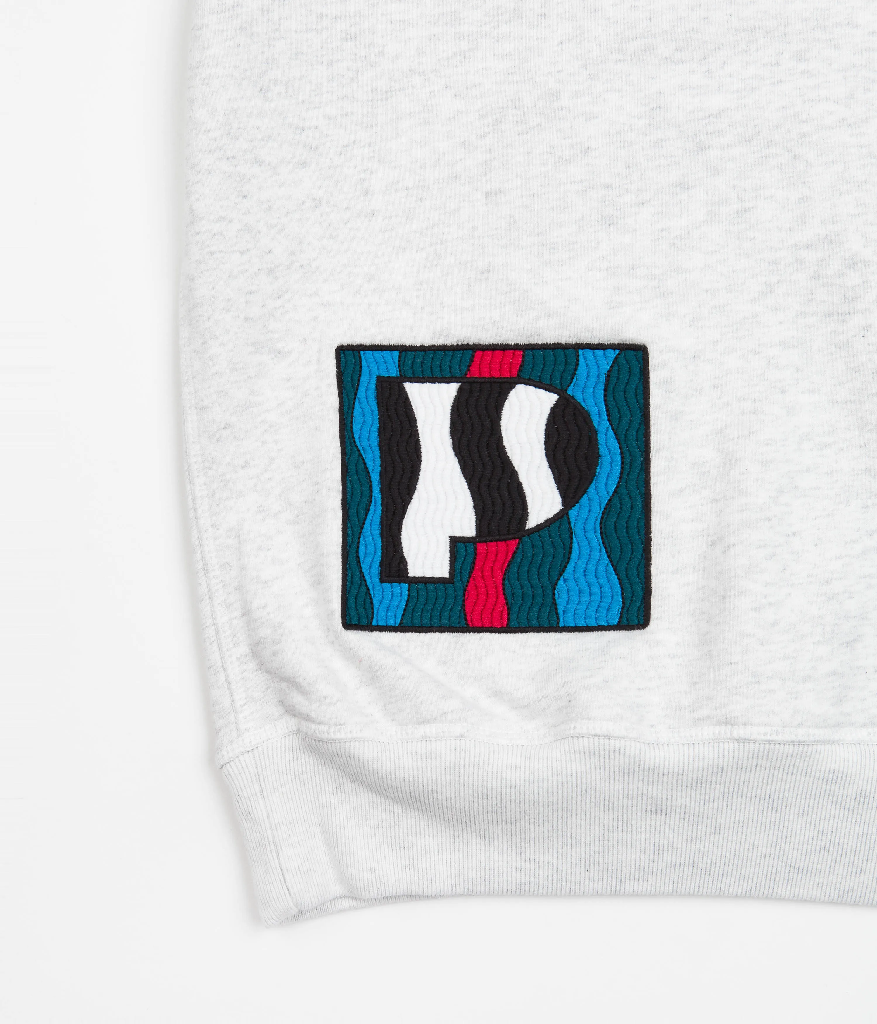 by Parra Zebra Striped P Hoodie - Ash Grey