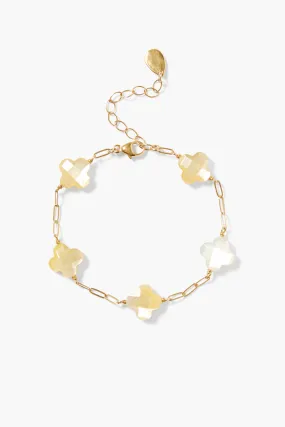 CHAN LUU GOLD CLOVER PEARL BRACELET