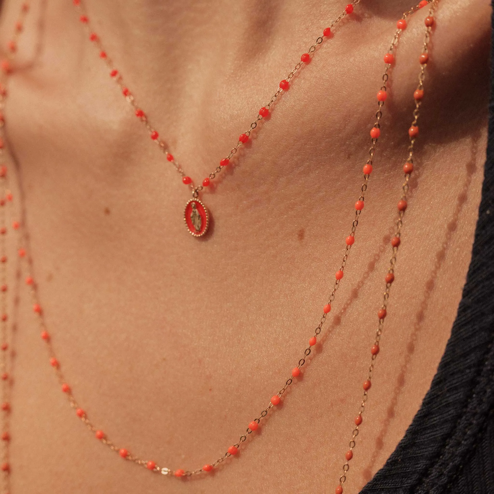 Classic Gigi Orange necklace, Rose Gold, 19.7