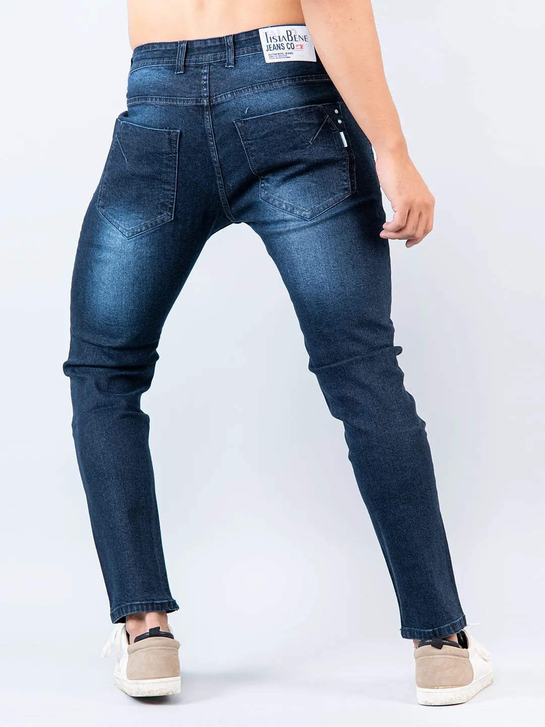 Dark Blue Skinny Ankle Fit Mens Denim Jeans