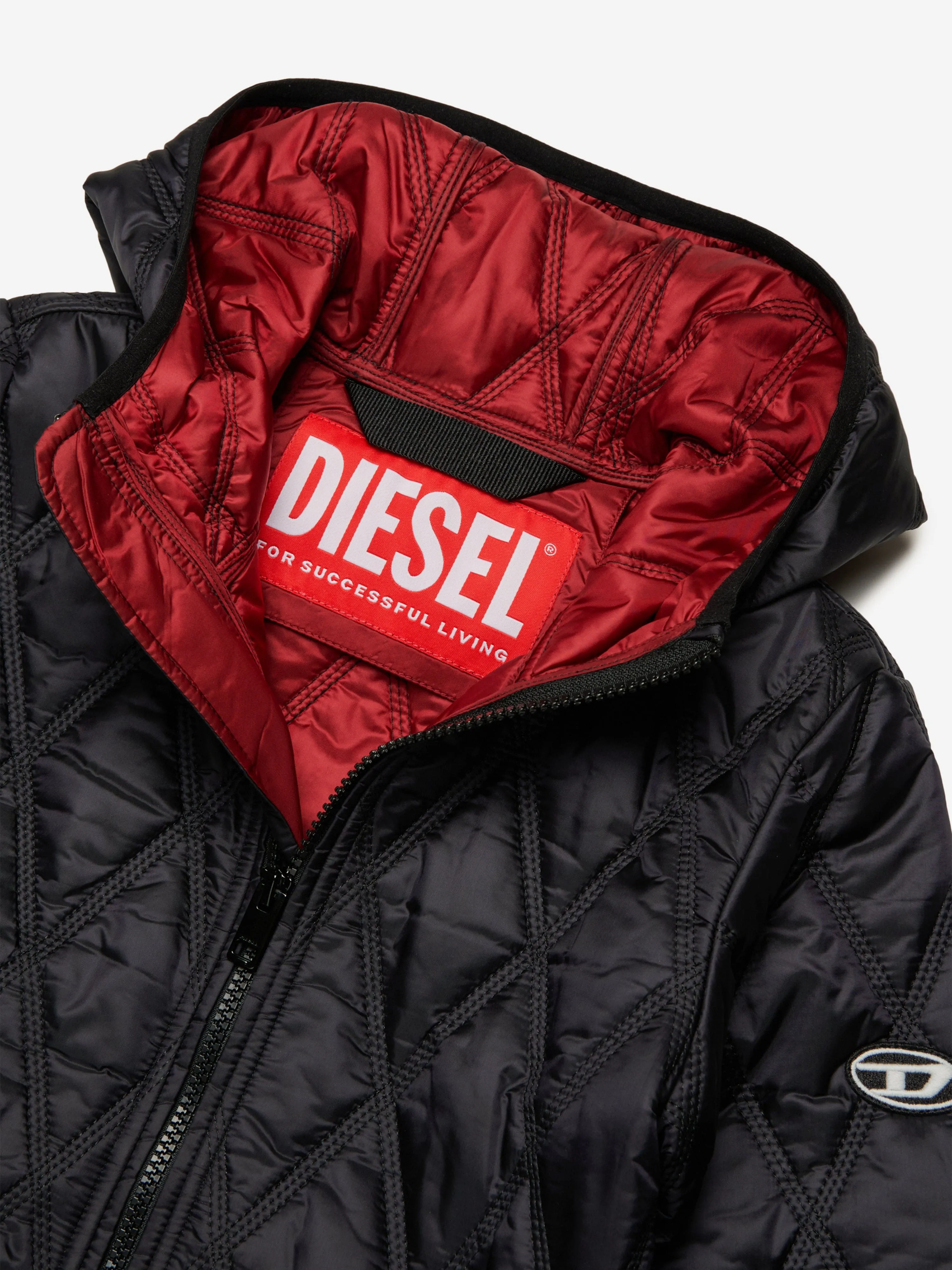 Diesel Kids Quilted Jacket in Black