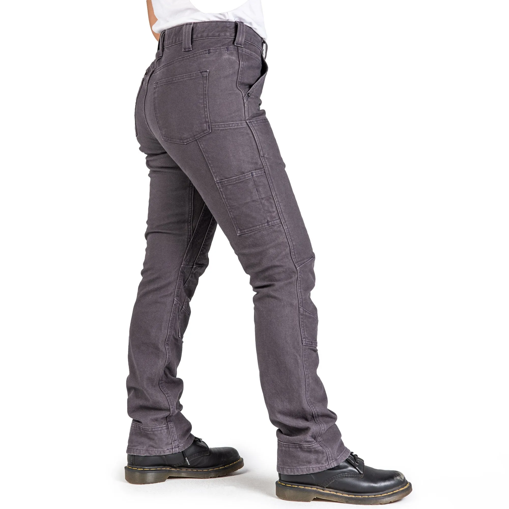 Dovetail Women's Britt Utility Mid-Rise Pants in Dark Grey Canvas