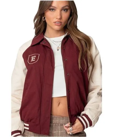 Edikted Women's Varsity Oversized Bomber Jacket