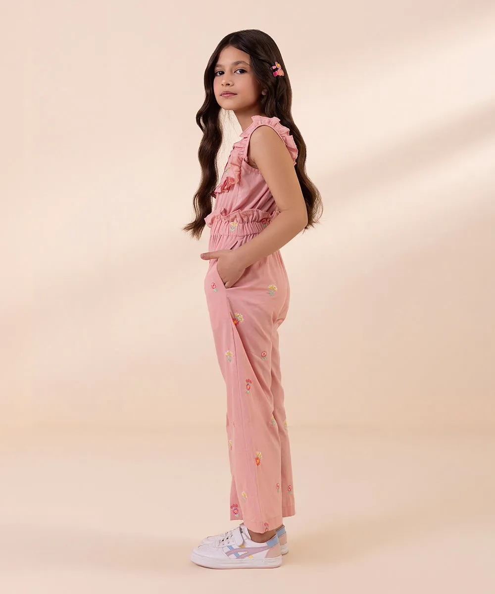 Embroidered Yarn Dyed Jumpsuit