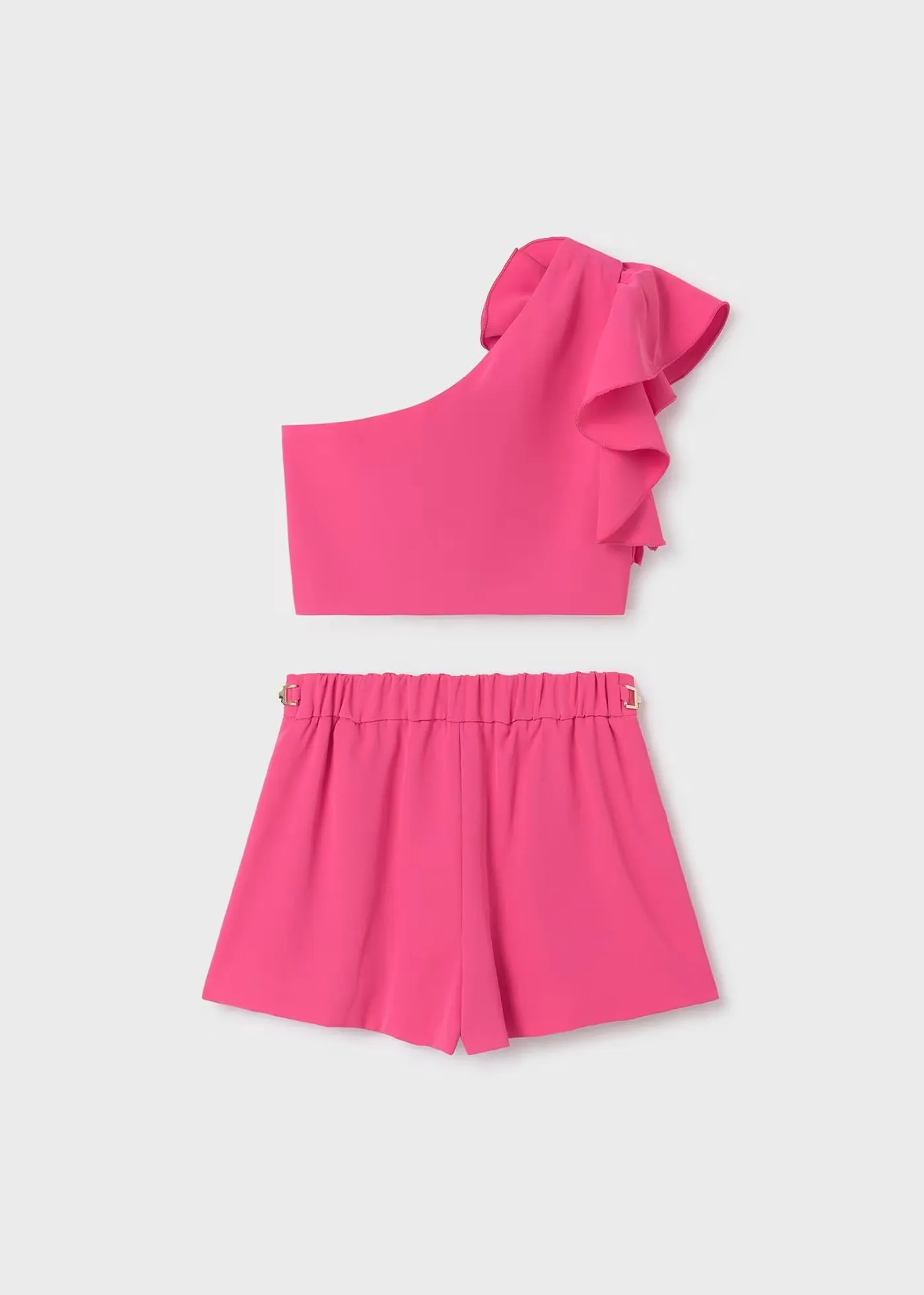 Fluid crepe shorts set - Fuchsia