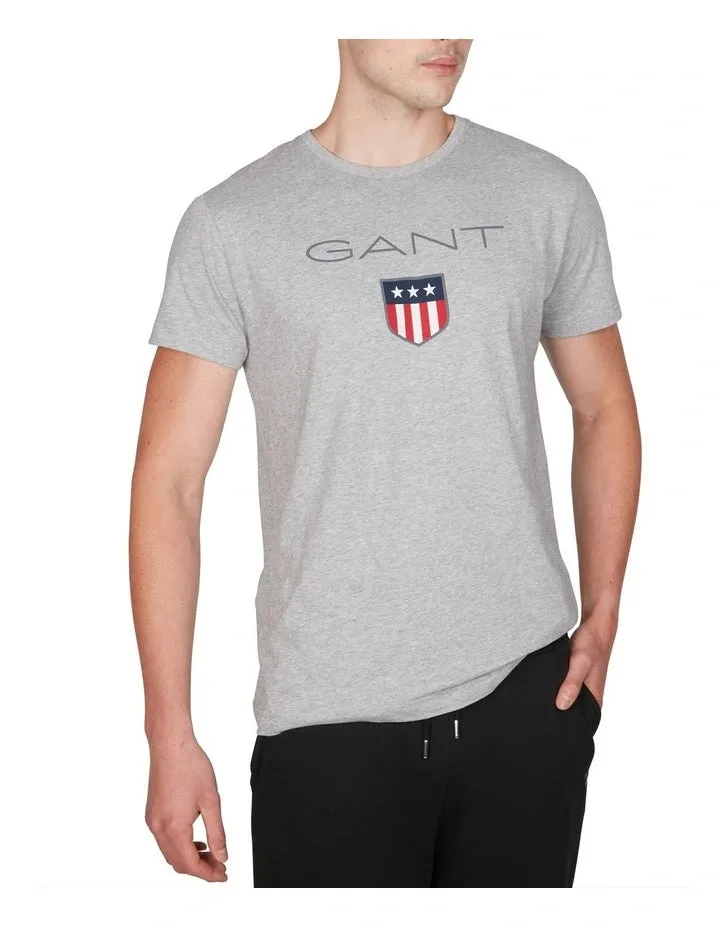 Gant 342125 Mens Shield Ss T-Shirt Grey