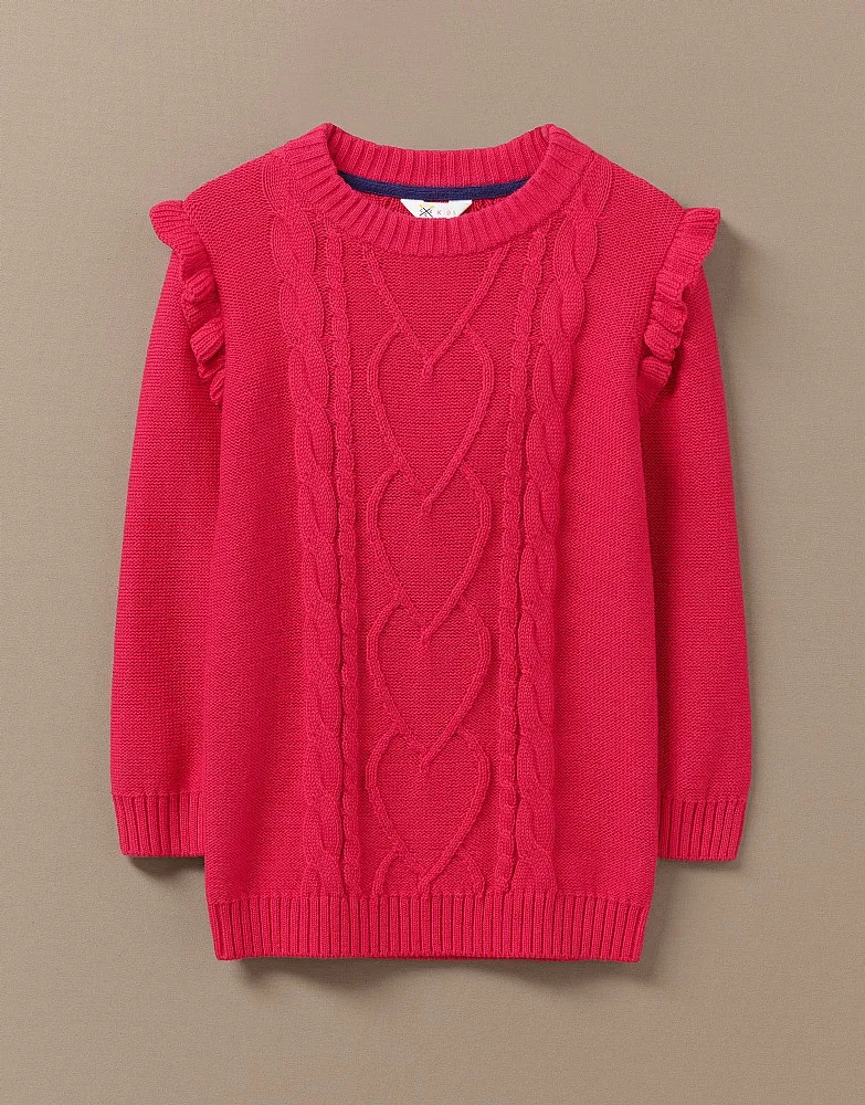 Girl's Fluffy Cable Crew Neck Jumper from Crew Clothing Company