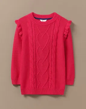 Girl's Fluffy Cable Crew Neck Jumper from Crew Clothing Company