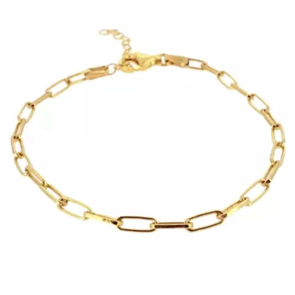 Gold Paperclip Chain Bracelet