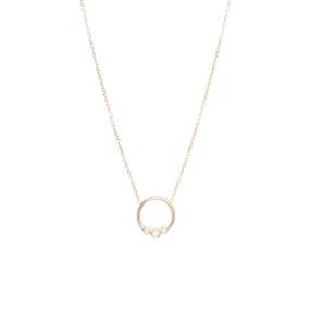 Graduated Bezel Diamond Circle Necklace