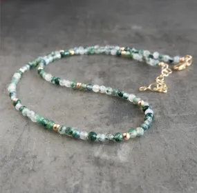 Green Moss Agate Necklace - Abundance and Prosperity