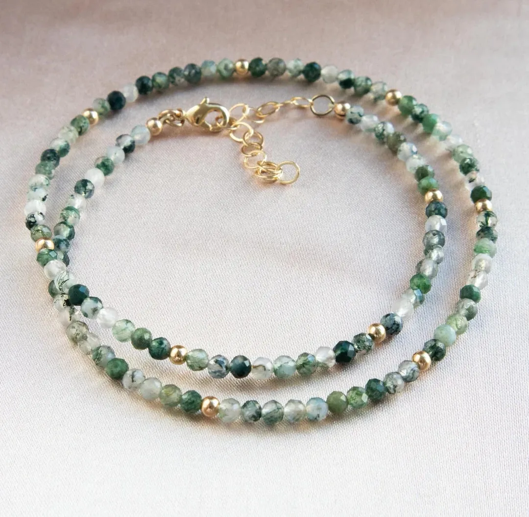 Green Moss Agate Necklace - Abundance and Prosperity