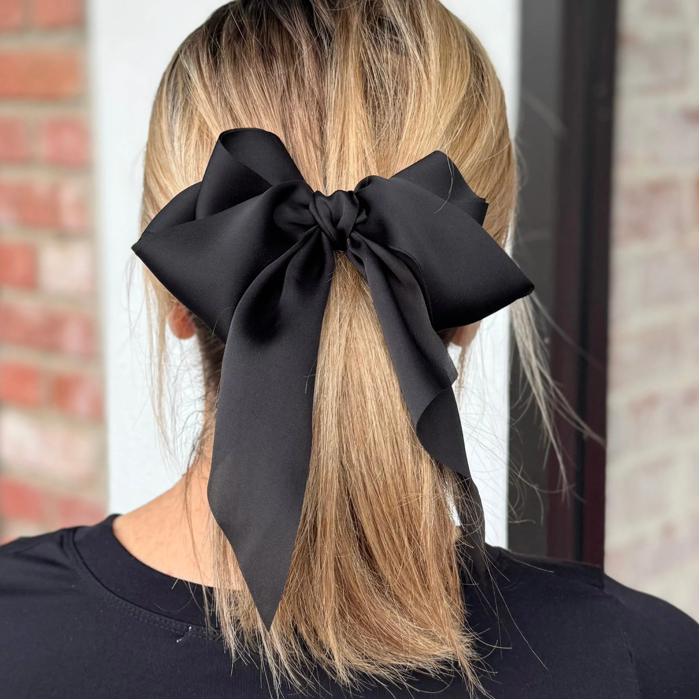 Hair Bow With Clip Black