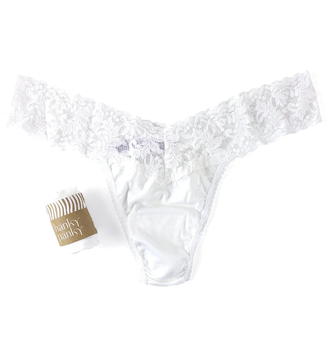 Hanky Panky Cotton Low Rise Thong (891581P) - White