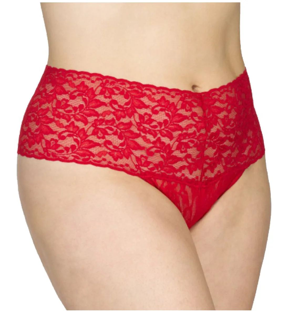 Hanky Panky Plus Size Retro Lace Thong (9K1926X) - Red